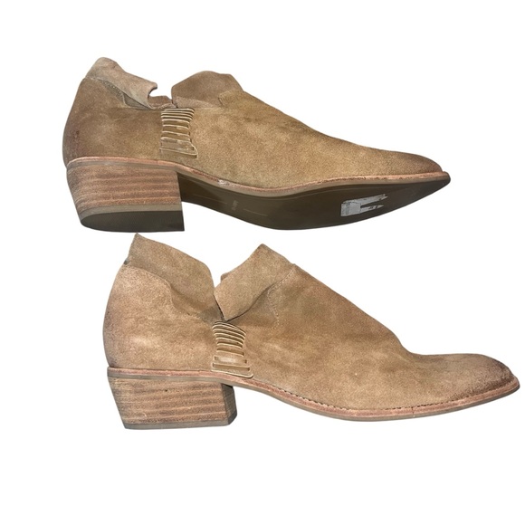 Tan Suede women's Slip-On booties - Picture 1 of 11